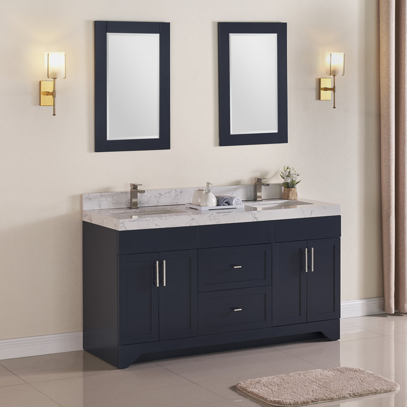 Wrought Studio Exquisite Home 60" Double Bathroom Vanity Set with